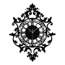 Dekoracyjny zegar ścienny wiktoriański czarny
