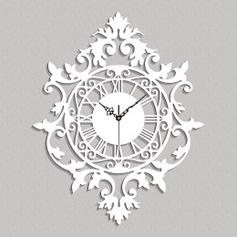 Dekoracyjny zegar ścienny wiktoriański biały