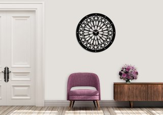 Okrągły zegar ażurowy czarny