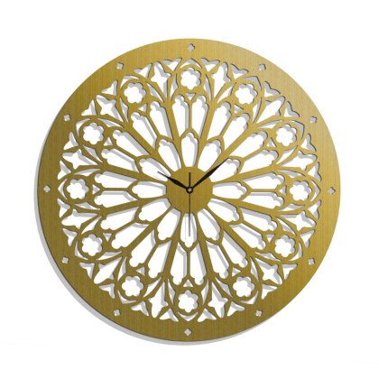 Okrągły zegar ażurowy złoty