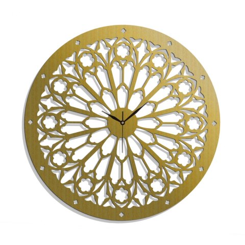 Okrągły zegar ażurowy złoty