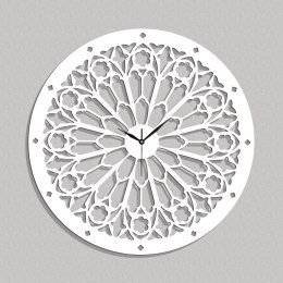 Okrągły zegar ażurowy biały