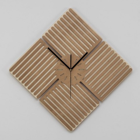 Ażurowy zegar geometryczny wiąz