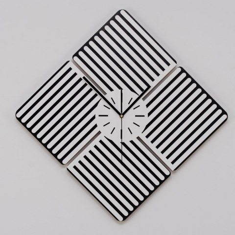 Zegar geometryczny biało-czarny