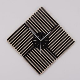 Ażurowy zegar geometryczny czarny