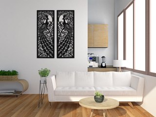 Dyptyk ścienny z motywem pawi