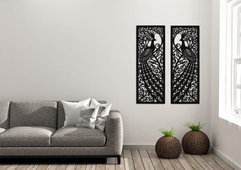 Dyptyk ścienny z motywem pawi