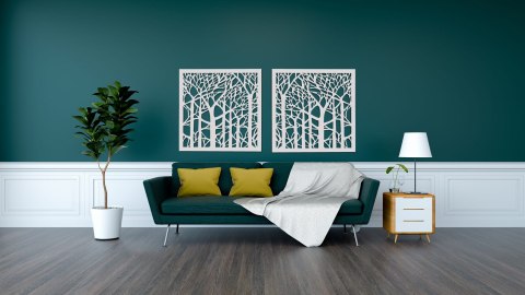 Dyptyk ażurowy z motywem lasu