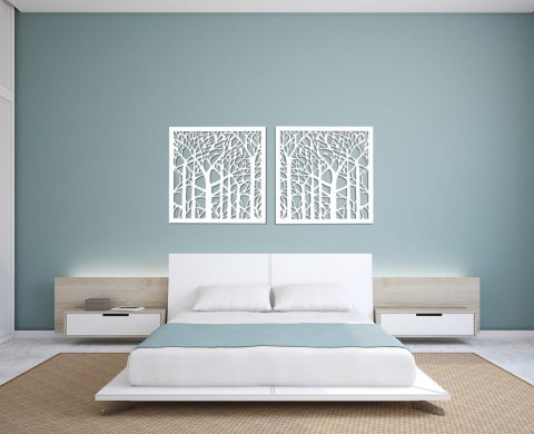 Dyptyk ażurowy z motywem lasu