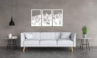 Panel ścienny ażurowy z motywem gór