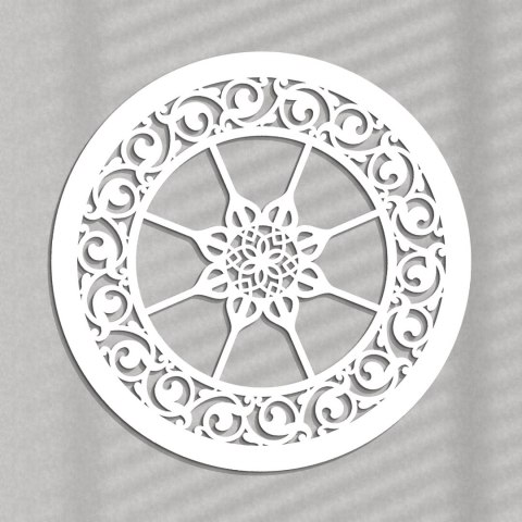 Okrągła biała dekoracja ścienna