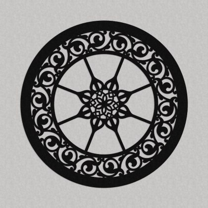 Okrągła czarna dekoracja ścienna