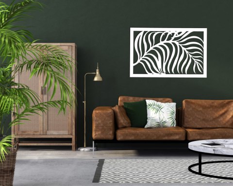 Dekoracja ścienna liść biała