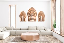 3 okna marokańskie dekoracja ścienna różowe złoto