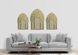 3 okna marokańskie dekoracja ścienna złota
