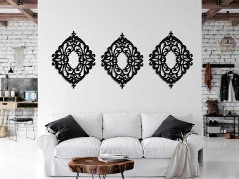 Tryptyk geometryczny czarny