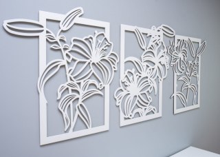 Tryptyk ażurowy w kwiaty