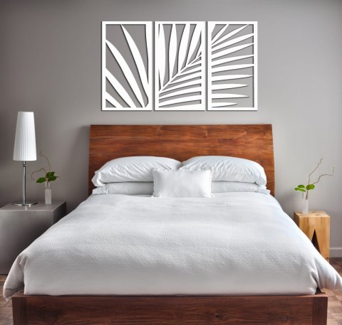 Tryptyk liść palmy biały