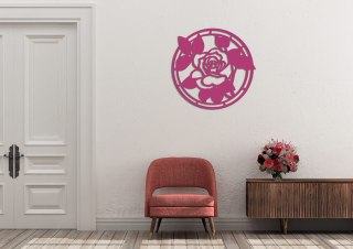 Okrągła dekoracja ścienna róża
