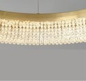 Złoty Żyrandol okrągły 45 cm z kryształami