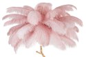 Lampa podłogowa TIFFANY 175 różowa mosiądz / naturalne pióra