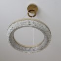 Złoty Żyrandol okrągły 45 cm z kryształami