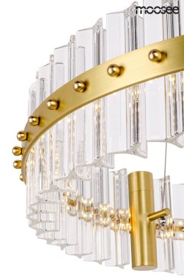 MOOSEE lampa wisząca SATURNUS 47 złota - LED, kryształ, stal szczotkowana