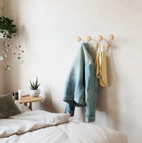 UMBRA wieszak na ubarnia DOTSY 7 biało naturalny