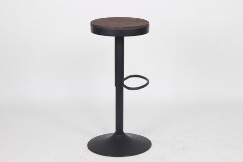 Krzesło barowe VOLT regulowane czarne / ciemny wiąz