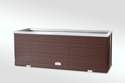 Donica ogrodowa technorattanowa 98x25x34 Ciemny brąz