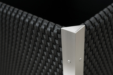 Donica ogrodowa technorattanowa 98x25x34 Czarny