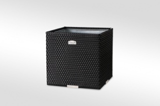 Donica ogrodowa technorattanowa kwadratowa 46x46x46 czarna