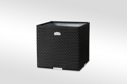 Donica ogrodowa technorattanowa kwadratowa 46x46x46 czarna