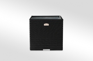 Donica ogrodowa technorattanowa kwadratowa 46x46x46 czarna