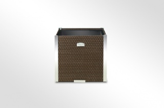 Donica ogrodowa technorattanowa kwadratowa 46x46x46 orzech