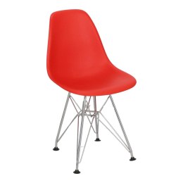 Krzesło JuniorP016 czerwone, chrom. nogi