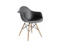 Krzesło P018W PP czarne, drewniane nogi